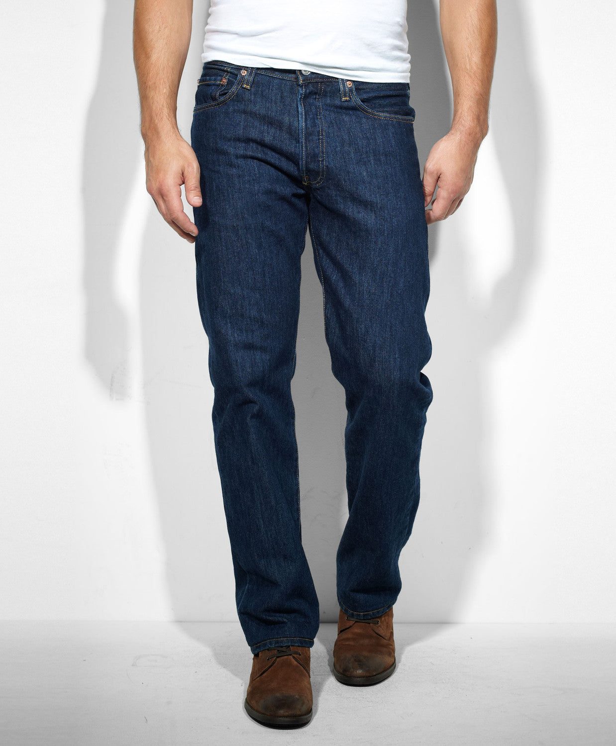 Levis® 501 Mens Denim Jeans Dark Wash Blue Original Fit Straight Leg Pants  Black