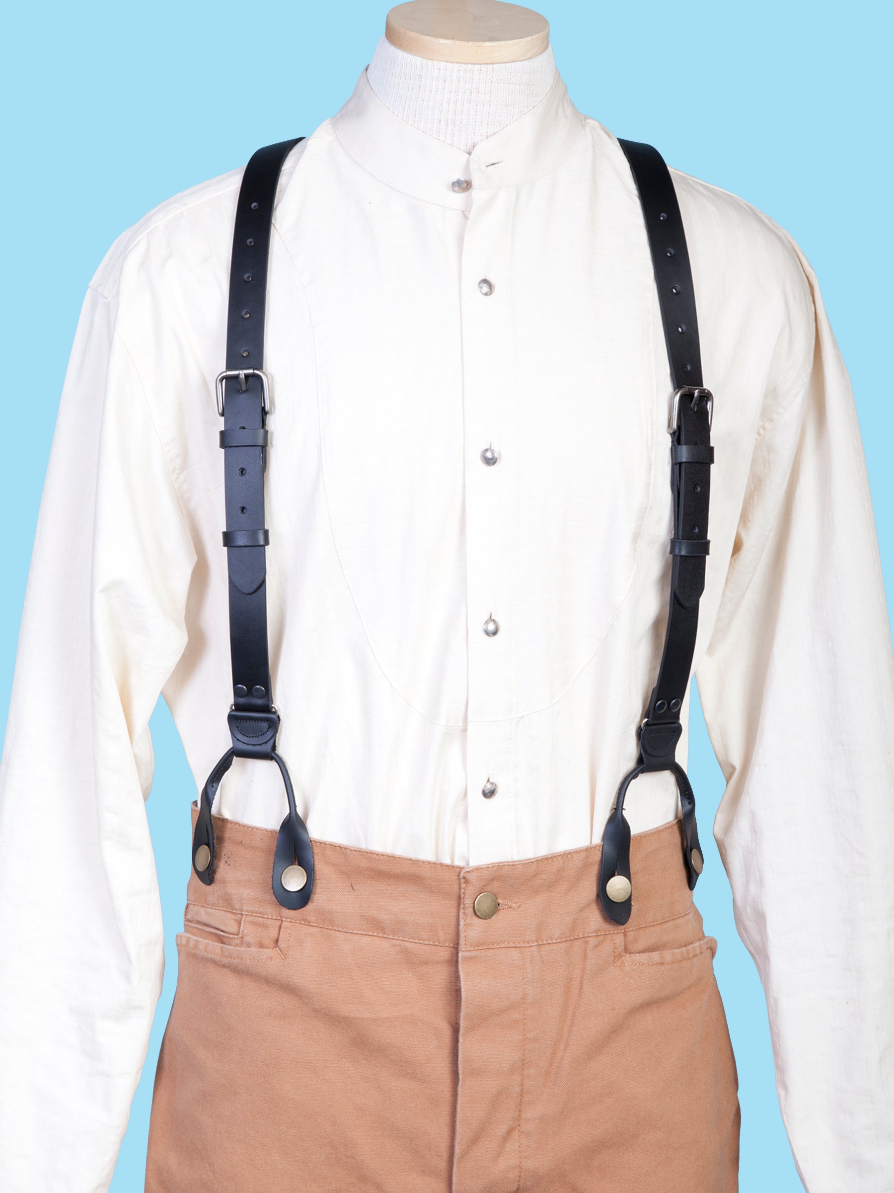 Scully® Adjustable Leather Old West Style Button Hole Suspenders – Solano's  Boot & Western Wear