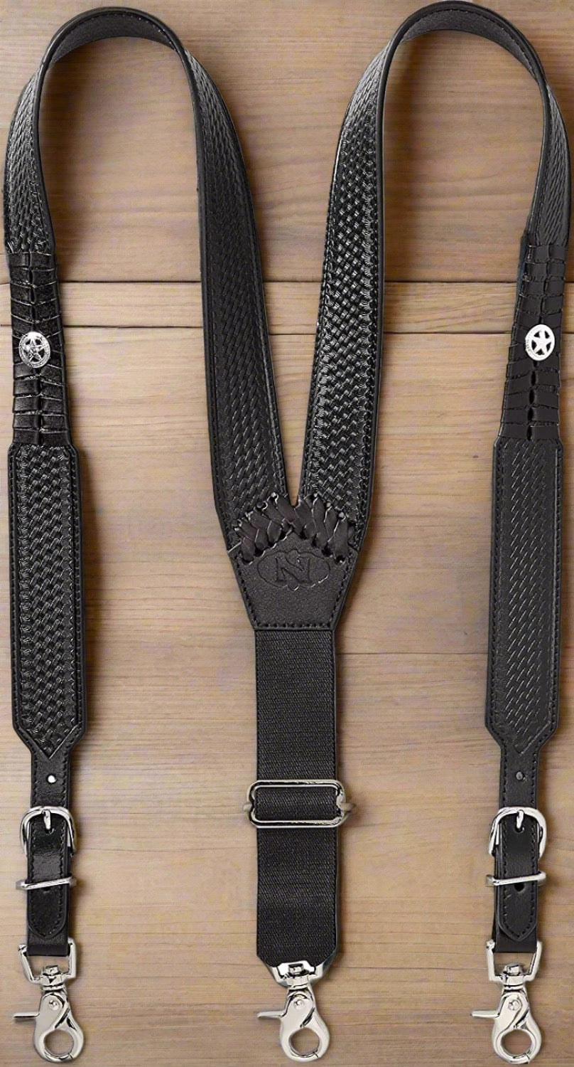 Nocona® Lone Star Adjustable Full Grain Leather Suspenders – Solano's Boot  & Western Wear