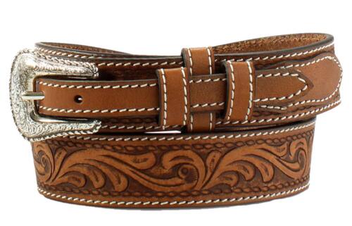 Nocona Brown Tooled Leather Belt 44