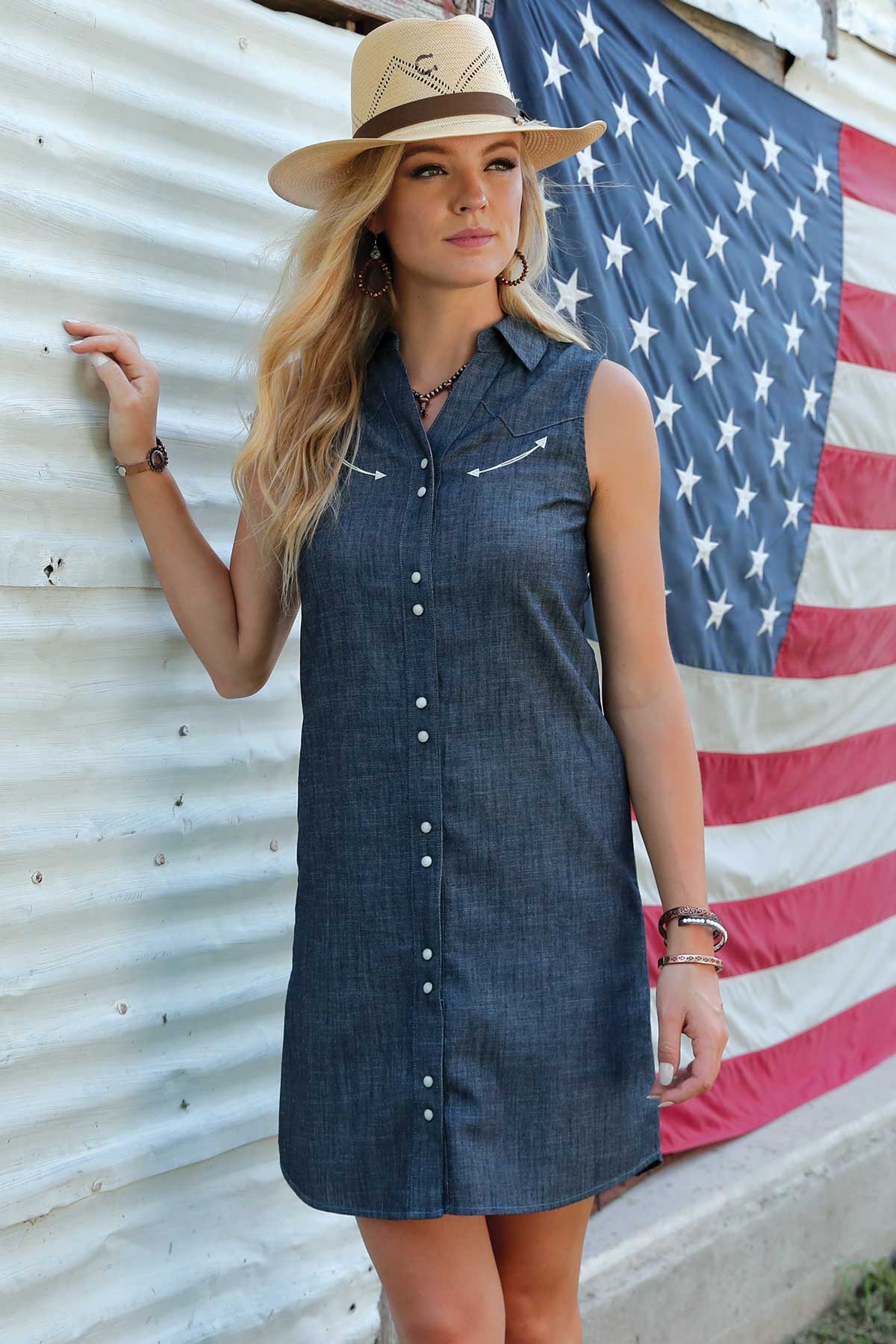 Chambray fashion dress womens