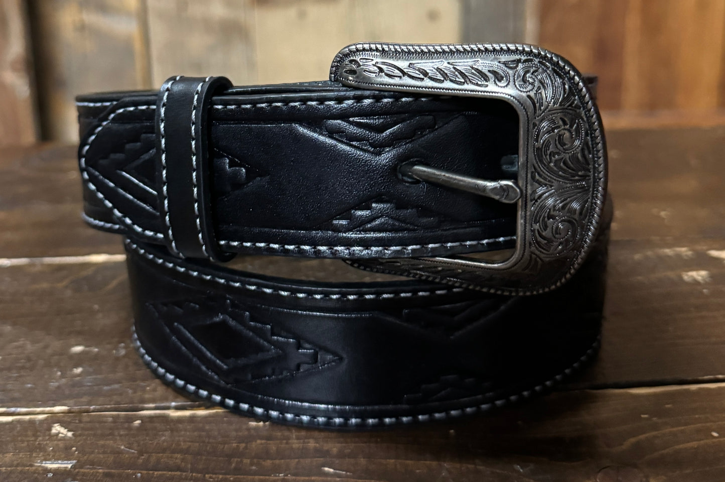 Heritage Leathers® Southwest Embossed Full Grain Leather Western Belt