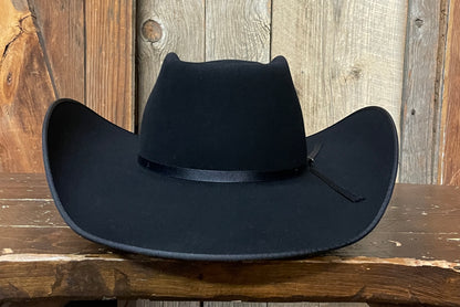 Serratelli® 6X Brick Crown 4.25" Bound Edge Brim Felt Cowboy Hat - Black