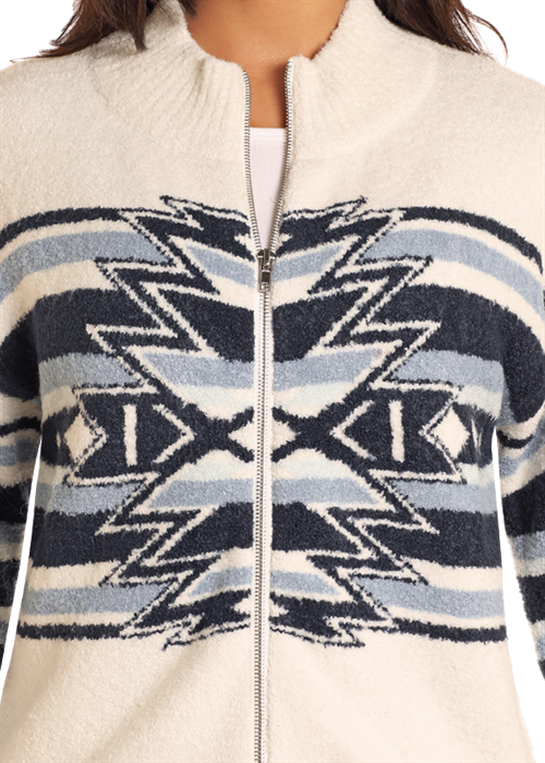 Panhandle Slim® Women's Aztec Print Zip Front Sweater Jacket