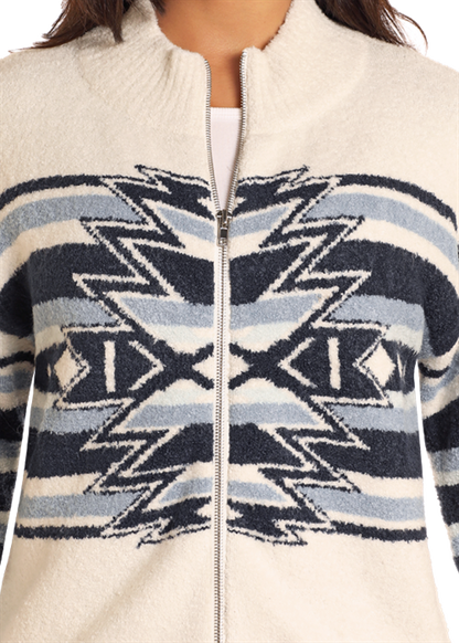 Panhandle Slim® Women's Aztec Print Zip Front Sweater Jacket