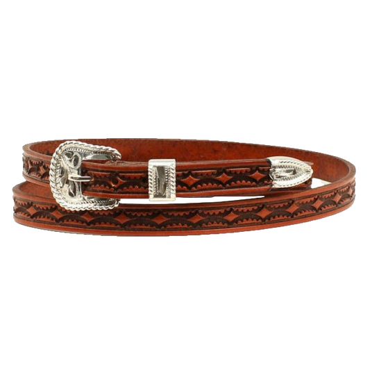 Double S® Diamond Tooled Leather Hatband