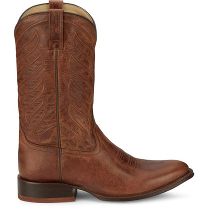 Tony Lama Men's RIch Mahogany Wide Round Toe Cowboy Boots