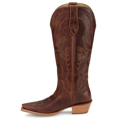 Tony Lama® Women's Cognac Jess 15" Tall Cowgirl Boots