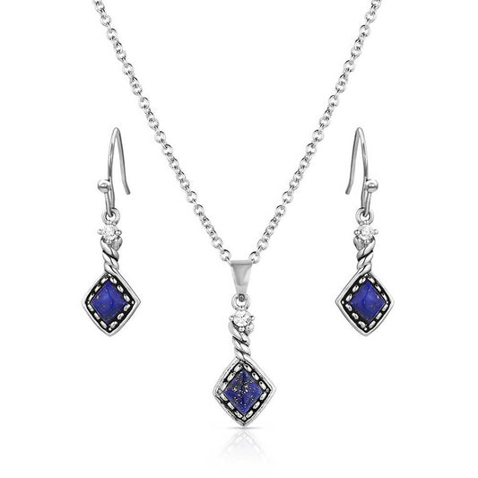 Montana Silversmiths® Women's Deep Blue Platinum Jewelry Set