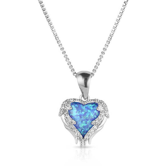 Montana Silversmiths® Heart's Flame Opal Necklace