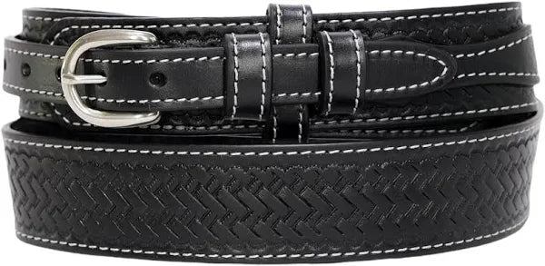 Heritage Leathers® Basket Weave Full Grain Leather Western Ranger Belt