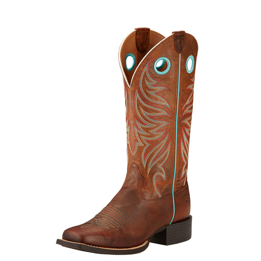 Ariat® Women's Round Up Ryder Square Toe Buckaroo Cowboy Boots