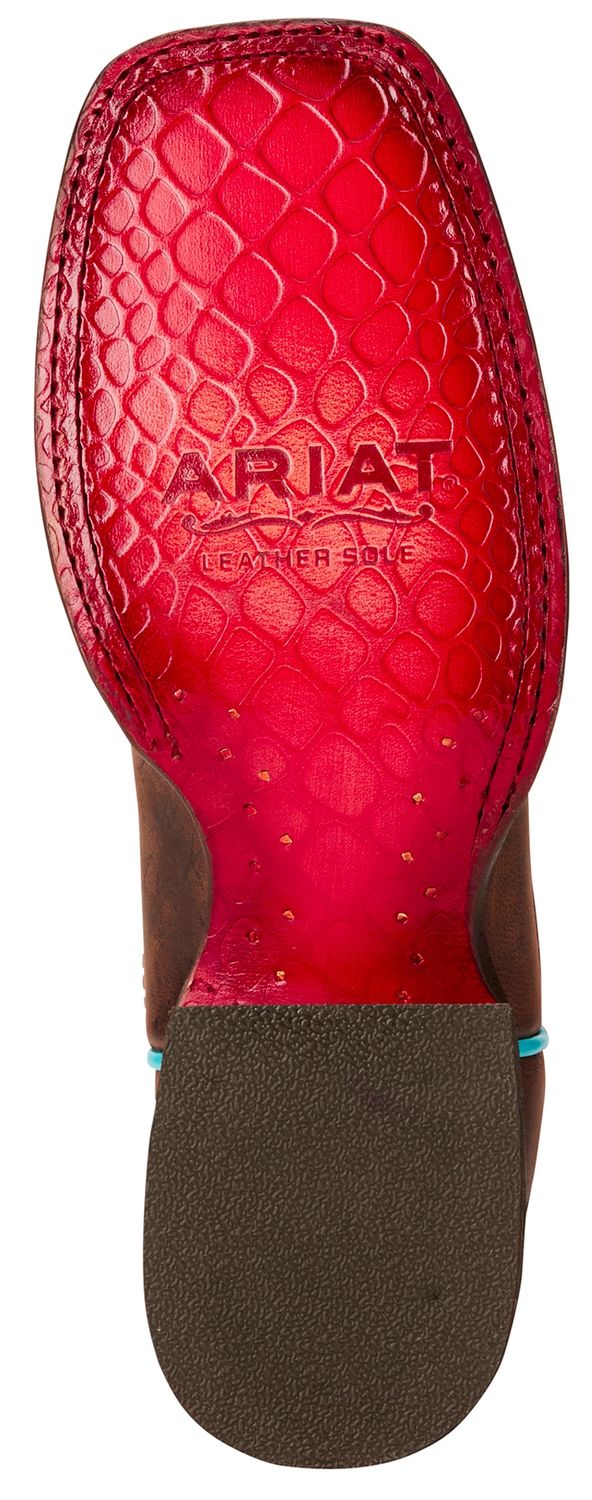 Red bottom ariat boots on sale