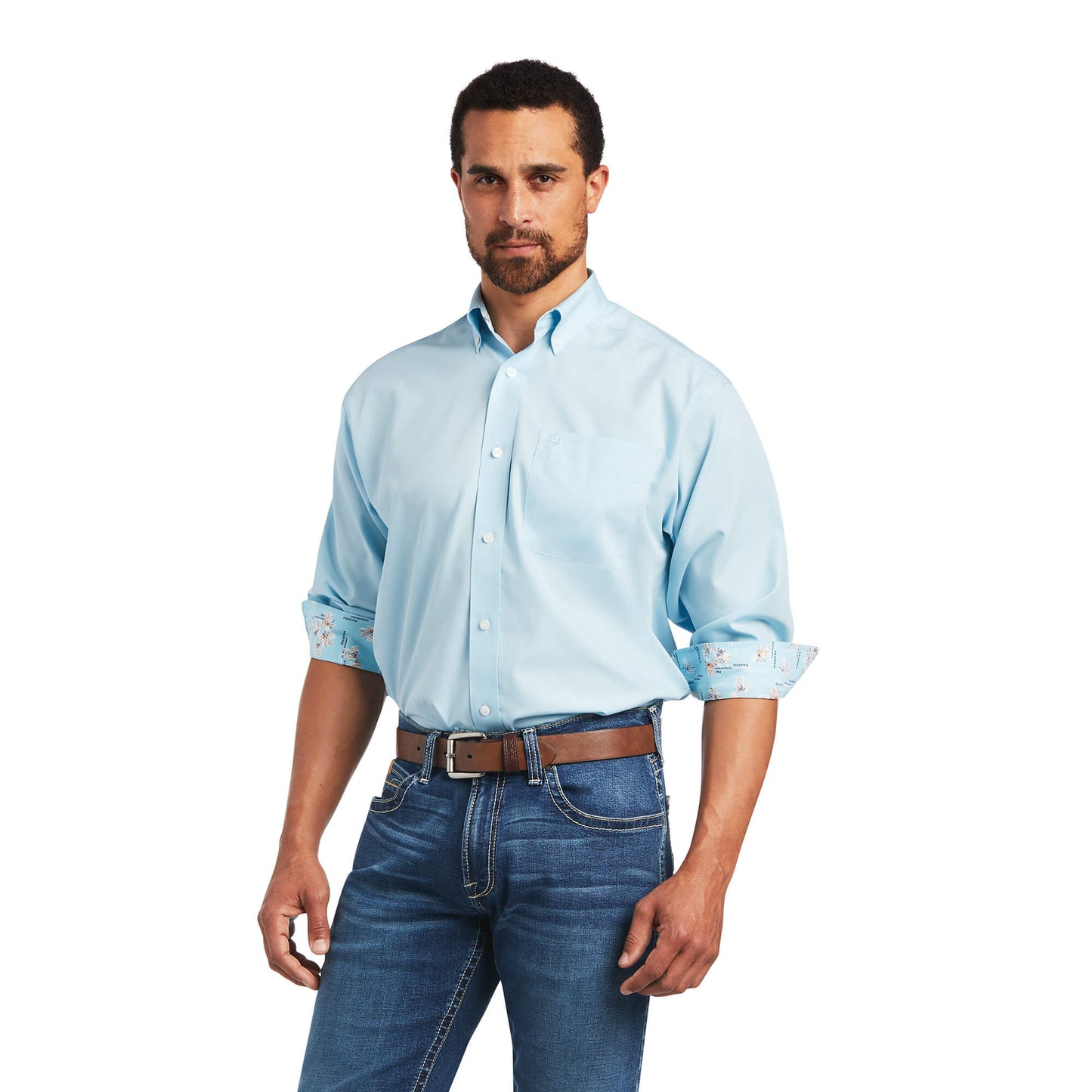 Ariat® Men's Oxford Wrinkle Free Long Sleeve Button Front Western Shirt