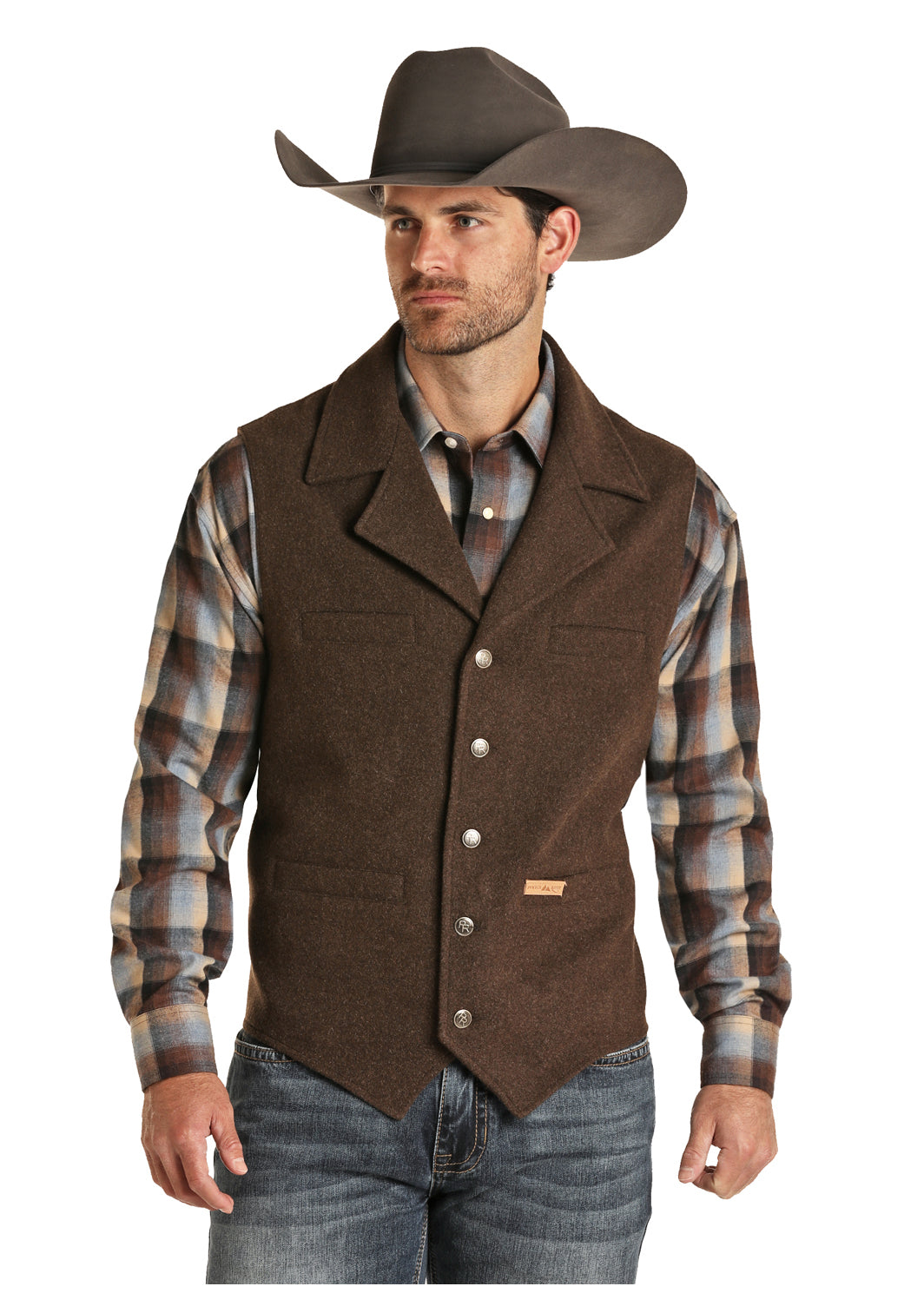 Powder River® Men's Montana Button Front Heather Wool Vest