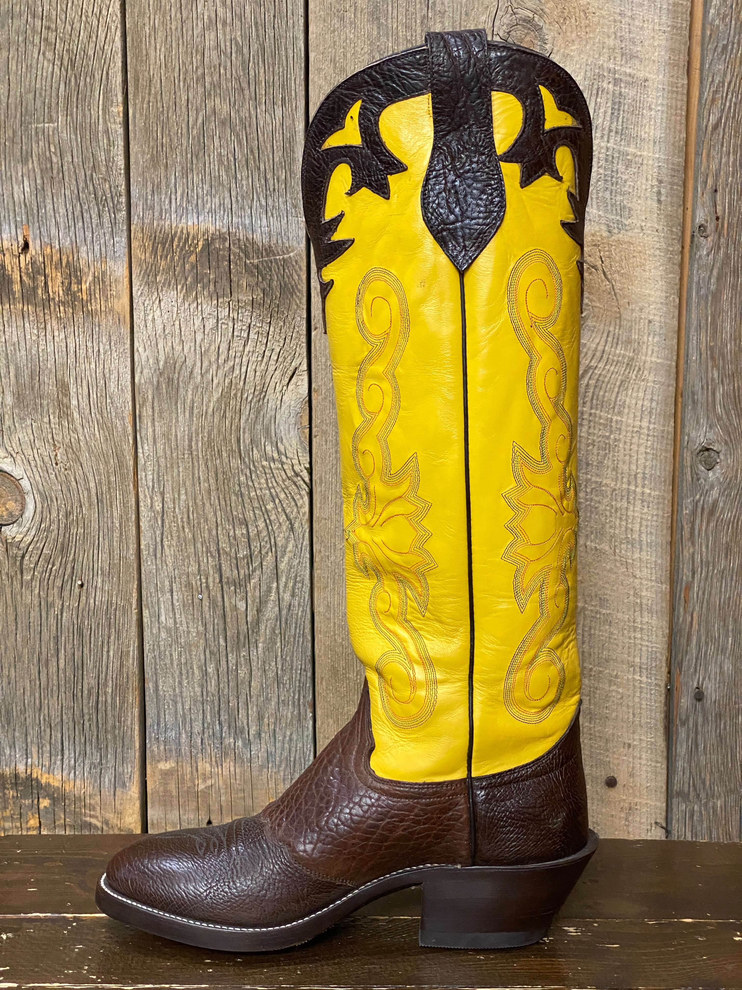 Yellow cowboy hot sale boots