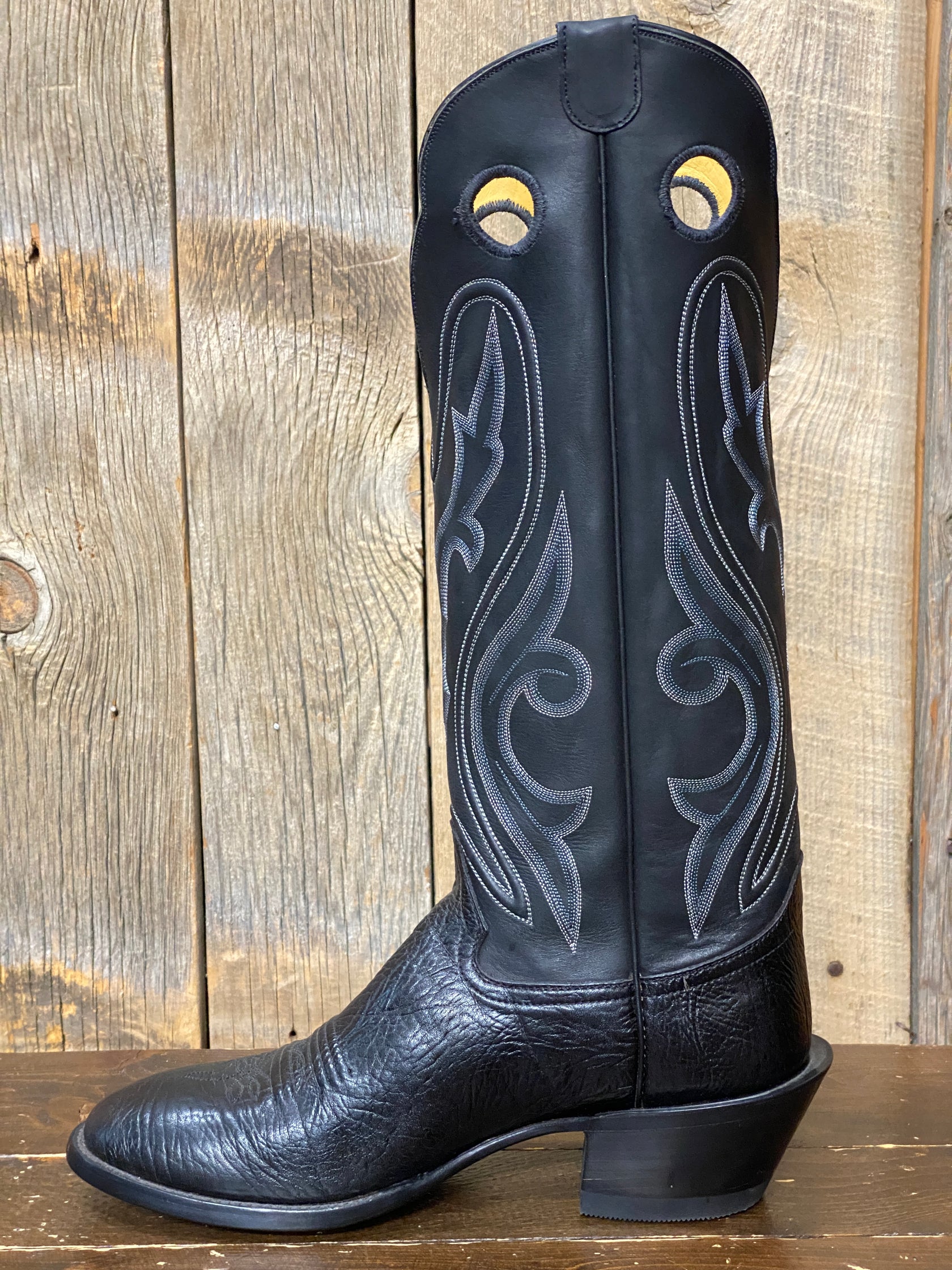 Honcho Solano® Bailando Full Grain Leather Tall Top Cowboy Boots - Bla ...