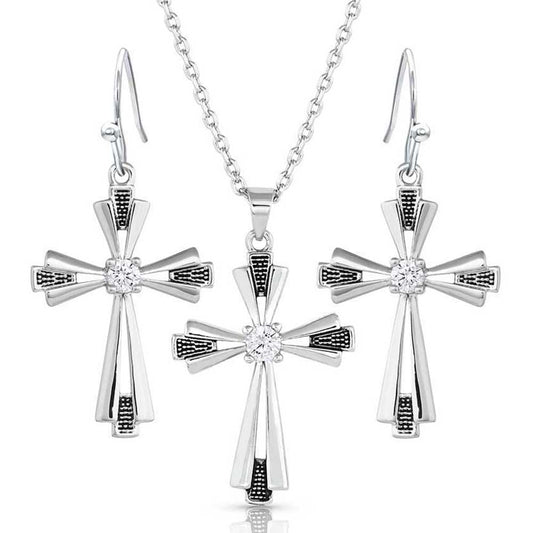 Montana Silversmiths Women's Extended Faith Cross Jewelry Set