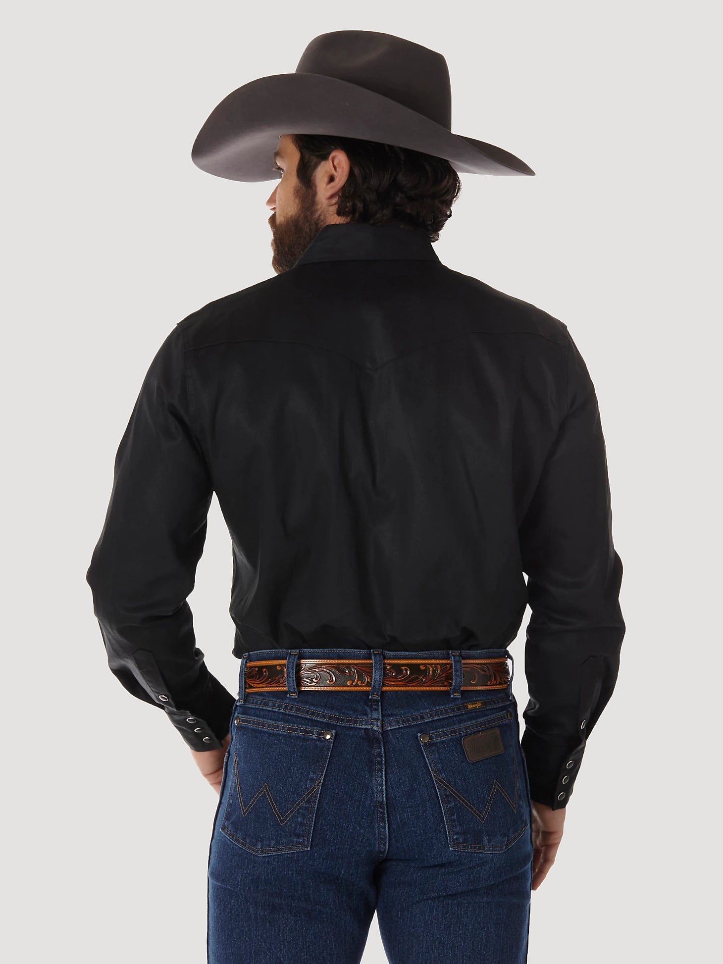 Cowboy Cut® Firm Finish Long Sleeve Western Snap Solid Work Shirt