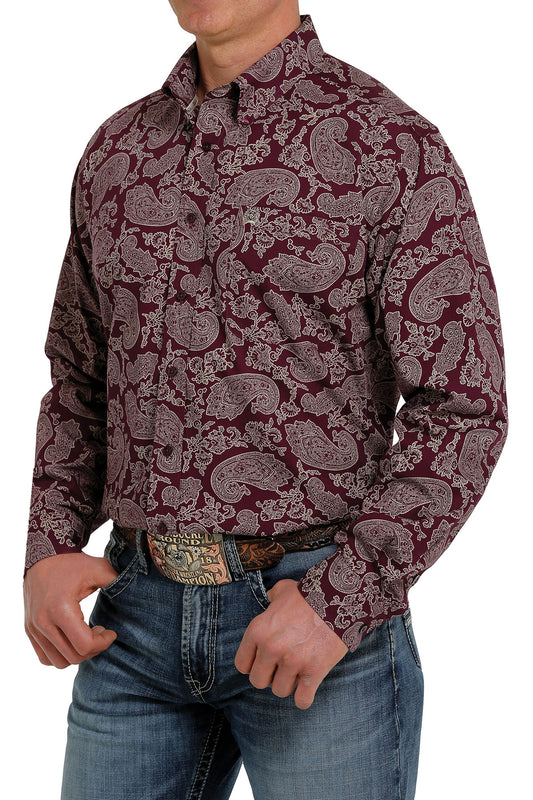 Cinch® Men's Paisley Print Long Sleeve Button Front Western Shirt