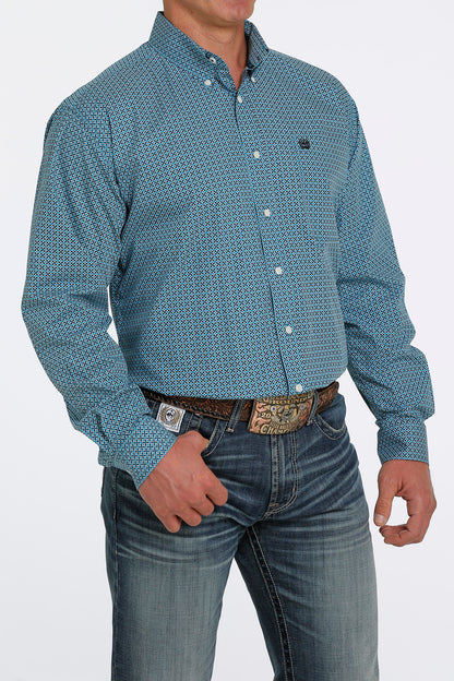 Cinch® Men's Diamond Print Long Sleeve Button Front Western Shirt