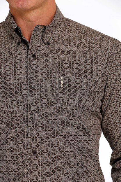 Cinch® Men's Geo Print Modern Fit Long Sleeve Button Front Western Shirt