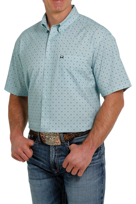 Cinch® Men's Diamond Print Short Sleeve Button Front Western Shirt