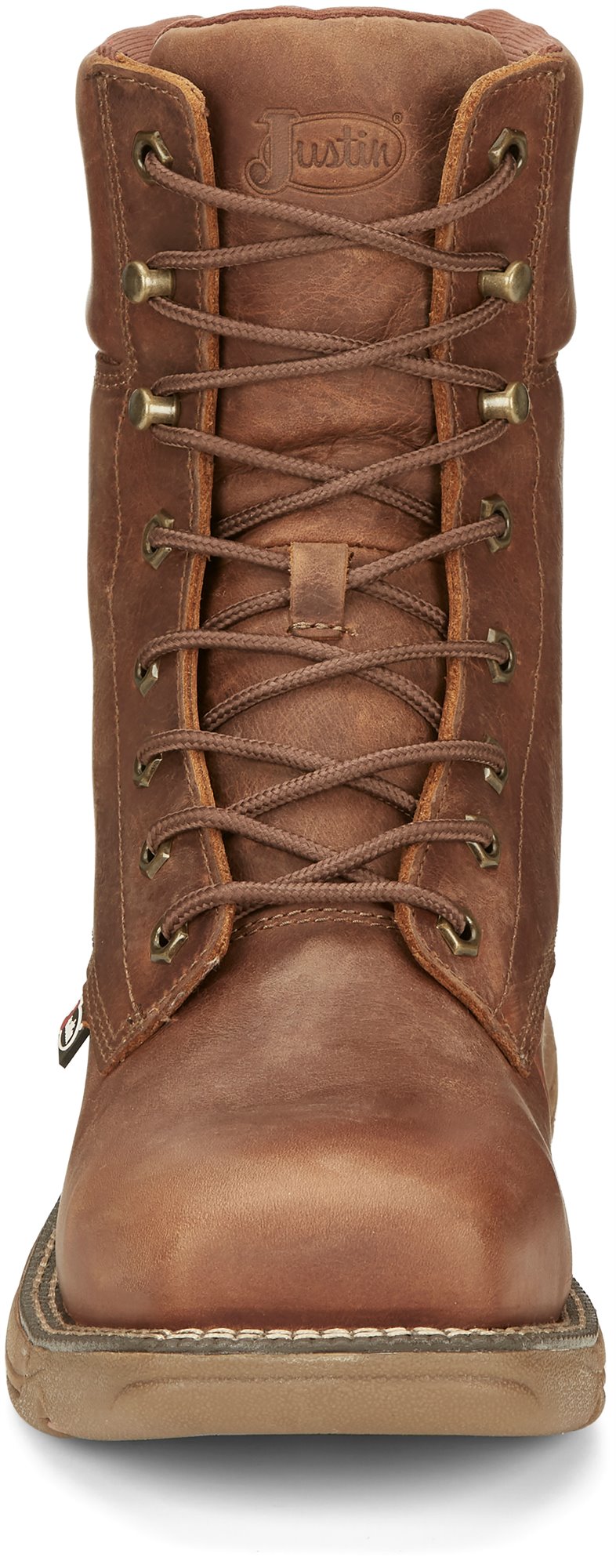 Justin square toe lace up work boots hotsell